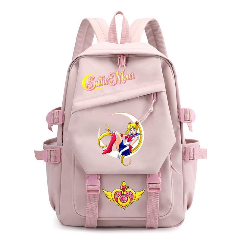 Zaino Stampa Anime Sailor Moon per Ragazzi Studenti Viaggio Leggero in Nylon Borsa Scolastica con Spallacci Imbottiti