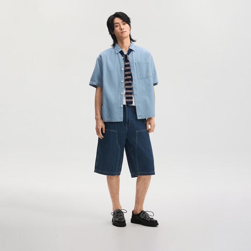 Lee Men's Carpenter Patch Logo Denim Shorts
