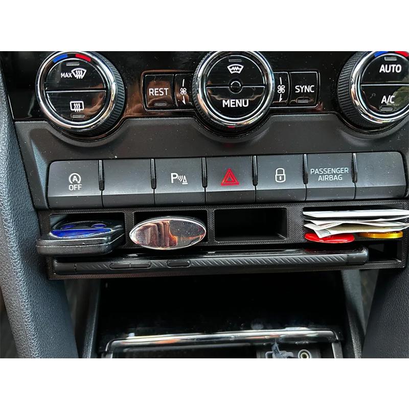 ABS Car Center Console Storage Compartment Multiple Intervals Box Automobile Storage Tool For Skoda Kodiaq Karoq 2017-2022 2023