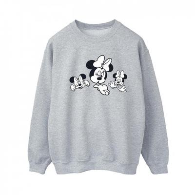 Womens/Ladies Minnie Mouse Three Faces Sweatshirt