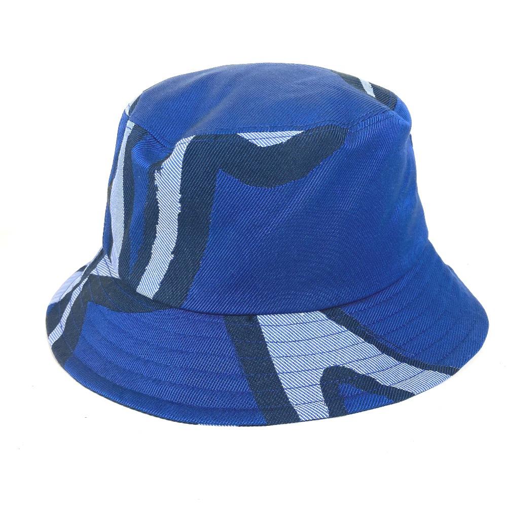 Berluti Pattern Design Hat Bucket Hat Bob Hat Cotton Blue Unused