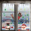 Xmas Snowman Elk Santa Clause Decorative Poster Christmas Stickers Wall Art Shopwindow Decal