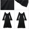 Black slim-fit square-neck French-style fishtail dress with inner slip dress for women, spring and autumn 2026 new model dress