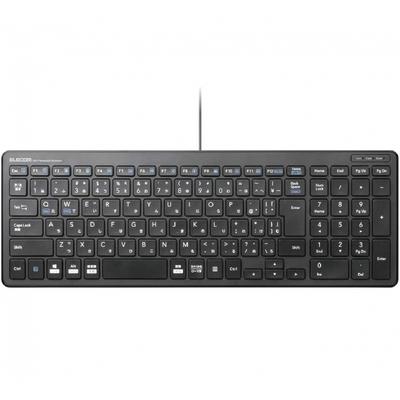 Elecom Klawiatura przewodowa Pantograf Kompaktowa Klawiatura Czarna TK-FCP097BK