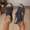 Summer Hollow Out Sandals For Women With Magic Tape Closure And Rubber Sole