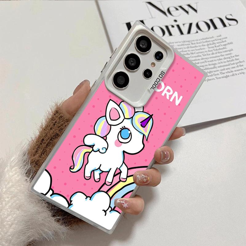 Pink Unicorn Rainbow Shockproof Phone Case for Samsung Galaxy S26 Edge S25 Ultra S24 FE S23 Plus S21 Cover Anti Fall Fundas