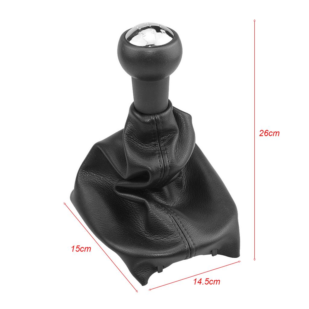 Gear Shift Cover, 5 Speed Gear Shift Stick Knob Dust Proof Cover Gaiter Boot Leather Replacement for Peugeot 207 307 406