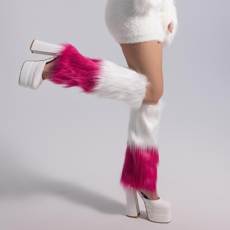 Faux Furs Leg Warmer Winter Warm Furs Boot Cuffs Cover,Party Costumes Shoe Cover