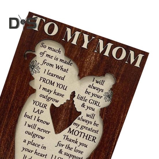 Mother's Day Wooden Ornament Gift for Mom from Daughter/Son Desk Decor Standing Sign Birthday Gratitude Gift for Mom