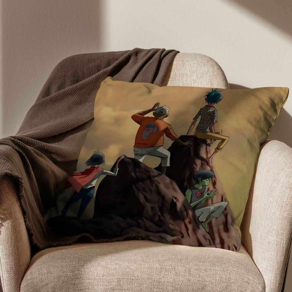 band GGorillaz The Mountain Pillow Case Pillow Case Living Room Sofa Cushion Cover Suitable For Home Bedroom Room Decoration