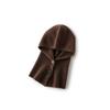 Autumn and Winter New Pure Cashmere Scarf Integrated Hat Cycling Warm Ear Protection Headgear Knitted Solid Color Hat
