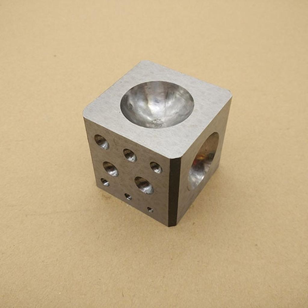 Polished Carbon Steel Dapping Block Square Jewelry Making Tool with Multiple Cavity Handcrafting Square Dapping Block