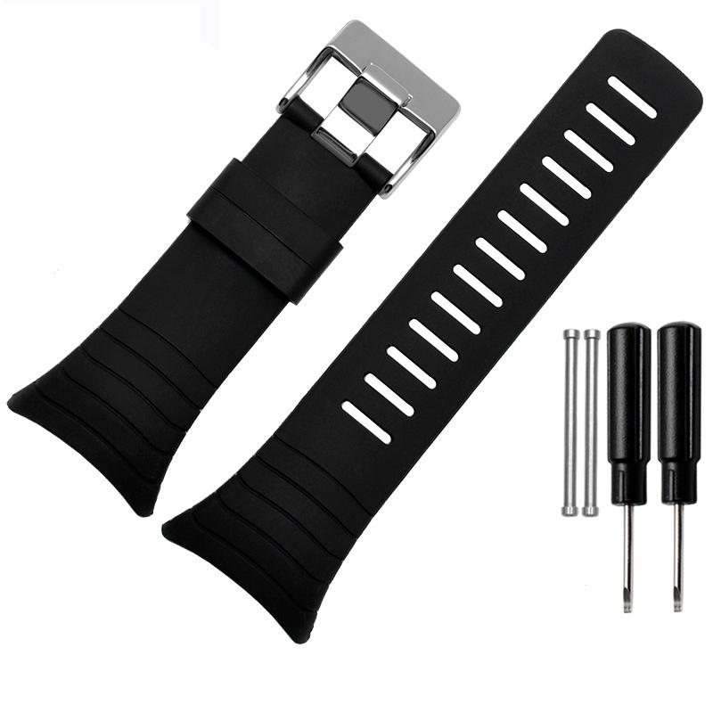 Smart Silicone Watchband For SUUNTO CORE series High Quality silicone Rubber Watch Strap outdoor sport Waterproof Wristband 35mm 35mm