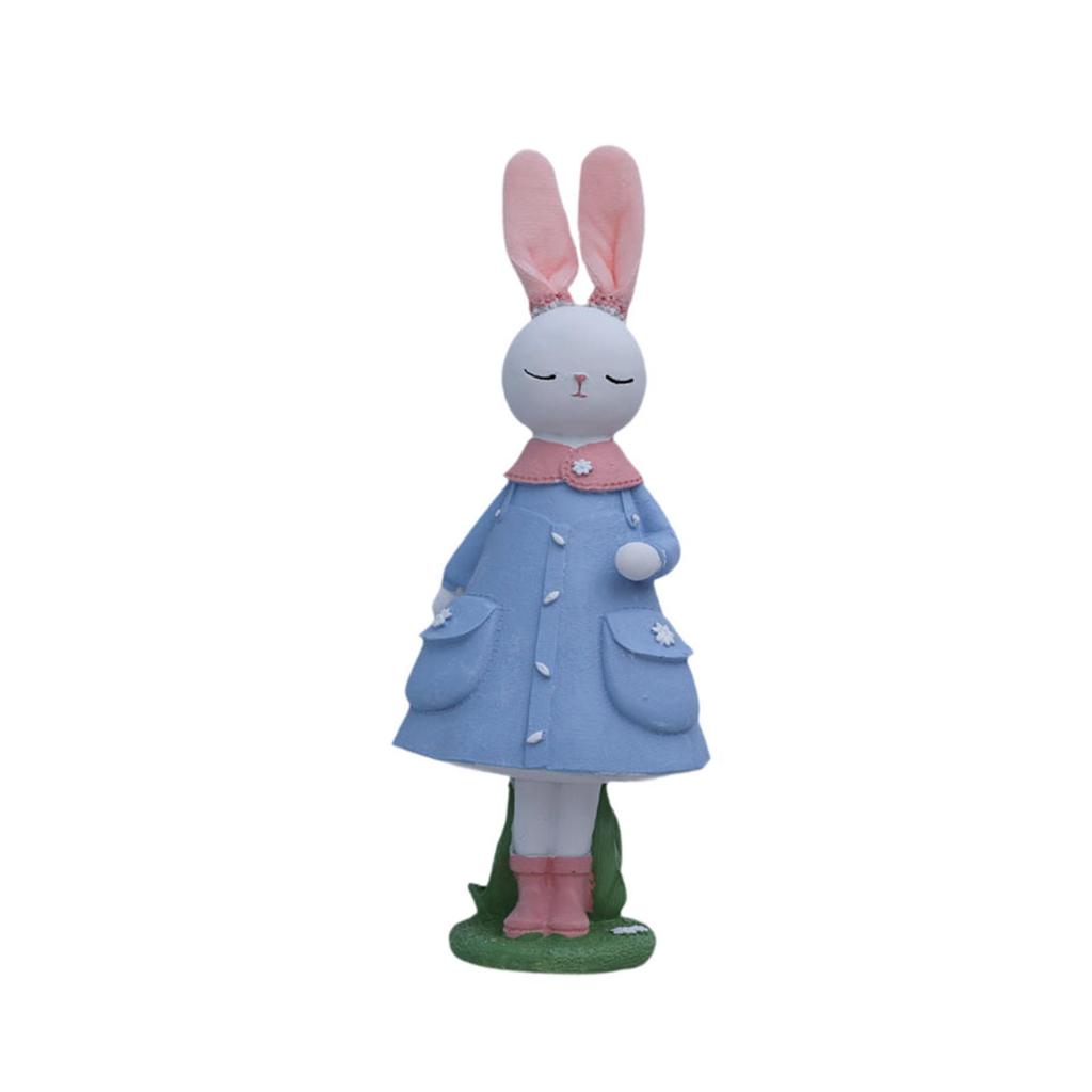 Easter Bunny Figurine Bunny Sulpture Resin Rabbit Statue Easter Decor for Bedroom