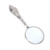 5X Handheld Magnifying Glass 45mm Glass Lens Metal Frame Vintage Handheld Magnifier for Reading Inspection Silver