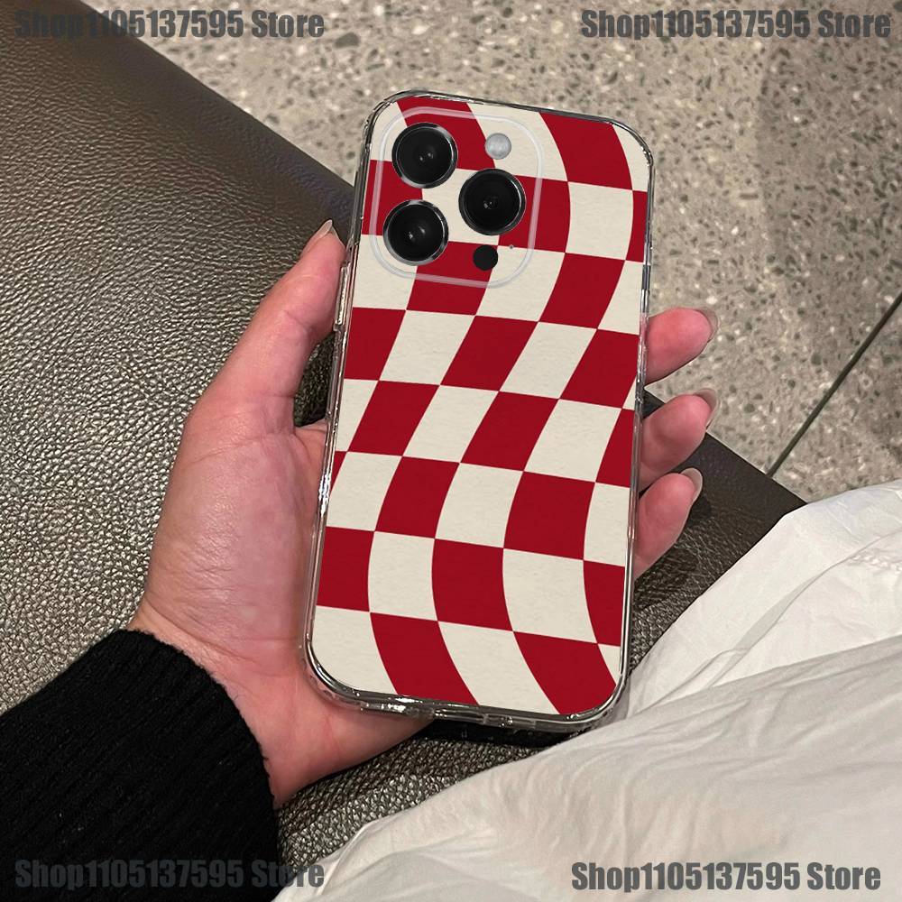 checkerboard checked chess board Phone Case For iPhone 17,16,15,14,13,12,11 Pro,Max,Plus,X,XS,XR,SE4 Mini Transparent Soft Cover