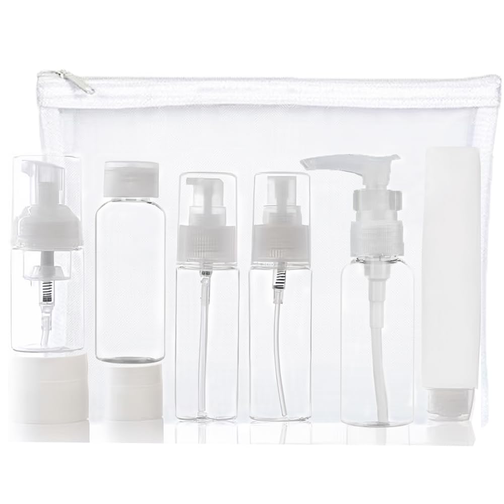 

Travel bottletravel set8 piecessmall bottlesrefillable containerstravel settravel accessoriessilicone bottlepump bottlespraycream triptravel use