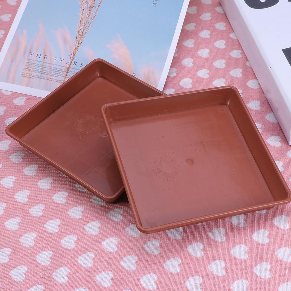 10pcs Plastic Flower Pot Tray Square Resin Saucer For Succulents Small Plants Bonsai Watering Tray Garden Indoor Outdoor Use