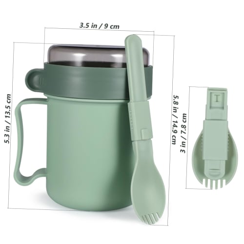 Angoily Microwave Soup Mug with Lid and Scoop, Soup Cup, Food Jar Container, Cereal Cup with Cover, Microwave Safe Mug for Soup, Hot Cereal, and Noodl