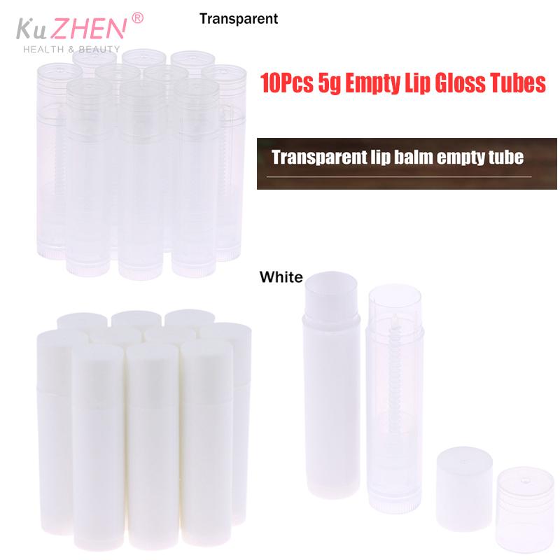 10Pcs/pack 5g Empty Lip Gloss Tubes Lipstick Jars Balm Tube Cap Container Travel Makeup Tool Lip Balm Cosmetic Containers