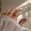 Stainless Steel French White Enamel Rings For Women Drip Glaze Romantic Elegent Girl Ring Daily Wear Sweet Y2K Jewelry No Fading