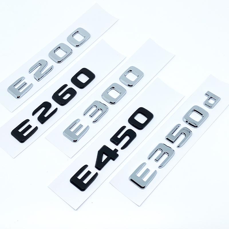 AATC1 Apply To Letters E200 E260 E300 E400 E450 E220d E350d E400d 4Matic ABS Emblem for Mercedes Benz Car Trunk Logo Sticker