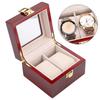 Wooden watch storage box-two compartments, couple gift box