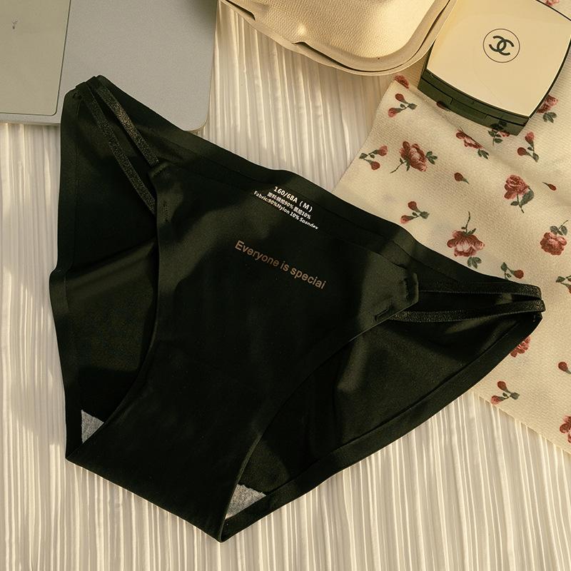 Ladies Spring and Autumn New Sexy Pure Cotton One Piece Ice Silk Without Trace Low Waist Briefs