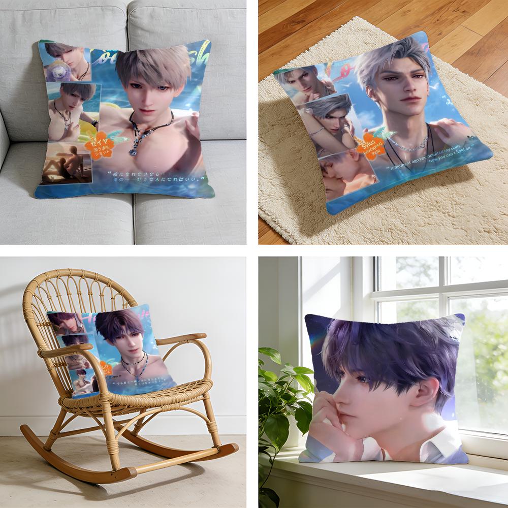 Hot Game Love And Deepspace Cushion Cover Short Plush Pillowcase for Bed Sofa Carwashable