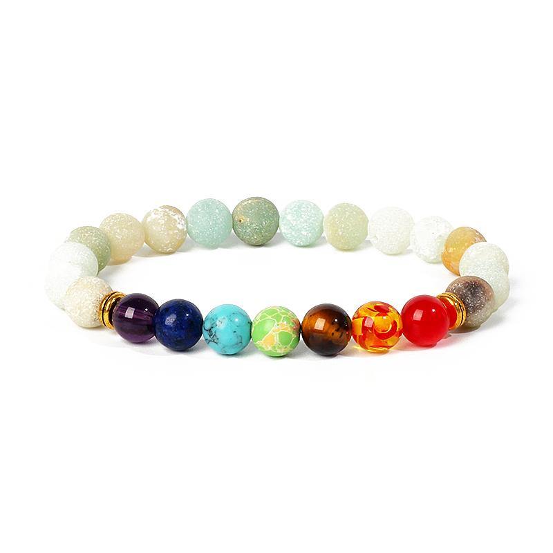7 Chakra Diffuser Bracelets Men Women Natural Lava Stone Crystal Healing Anxiety Jewelry Mandala Yoga Meditation Bracelet Gift