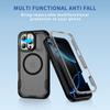 For iPhone 16 Pro Case Compatible with MagSafe Lens Frame Kickstand TPU + PC Shockproof Phone Cover