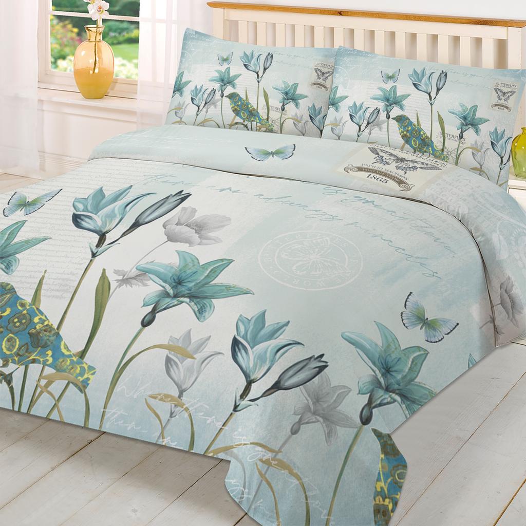 stic Vintage Tulip Flower Bird 3pcs Bedding Set For Double Bed Home Textile Duvet Cover Quilt Cover Pillowcase