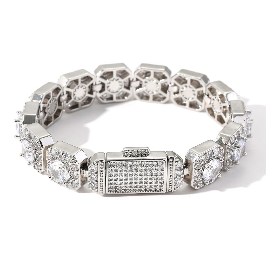 Trendy European American Zircon Diamond Unisex Bracelet 6 inch (15cm)