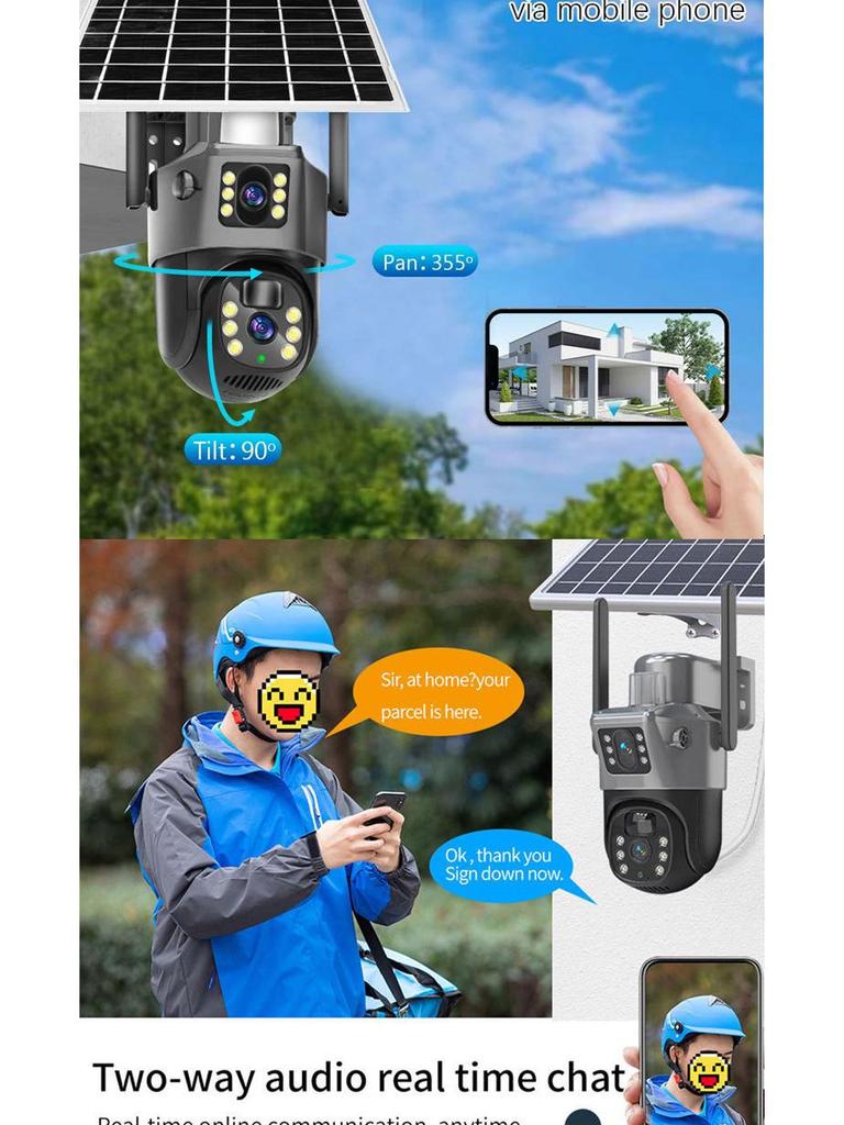 Eseecloud Dual Lens 4G Solar Outdoor Camera