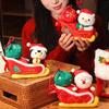 Santa Claus Doll Sleigh Car Penguin Snowman Plush Toy Christmas Desktop Ornament Decoration Gift