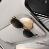 Magnetic Cowhide Car Sunglasses Holder & Sun Visor Clip