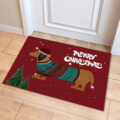 Christmas Dachshund Sausage Doormat Multipurpose Front Door Rug Creative Christmas Non-Slip Blanket For Indoor Outdoor 40x60cm
