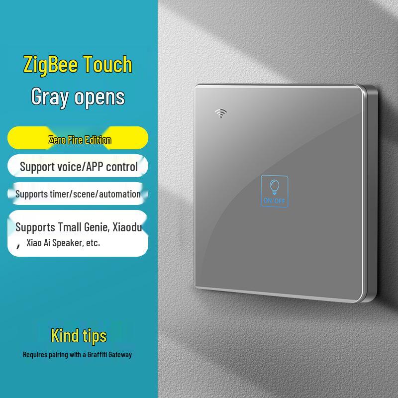 Zhengshang C4 ZigBee Graffiti Smart Switch, EU Standard, Voice-Activated, Compatible with Alexa & Google.