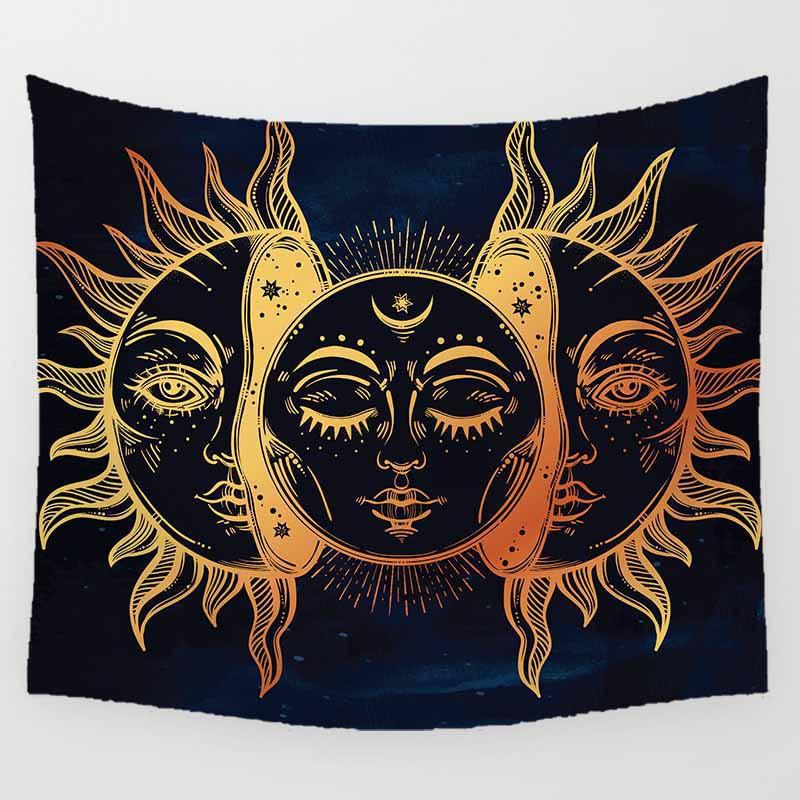 Decor acasă Tapiserie Sufragerie Dormitor Frumos Apus de Soare Soare Luna Mandala Tapiserie de perete suspendată