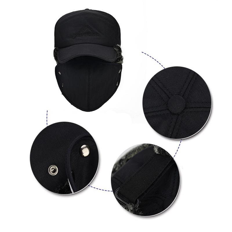 Pánská zimní bomber čepice Bavlněná čepice s ochranou uší Čepice tlustá zateplená čepice s rukávem čepice Skullies Beanies Ski Slouchy čepice