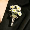 Decorative Flower Holder Brooch Pin for Jackets and Scarves, Alloy Garment Accent for Party Outfits and Daily Style