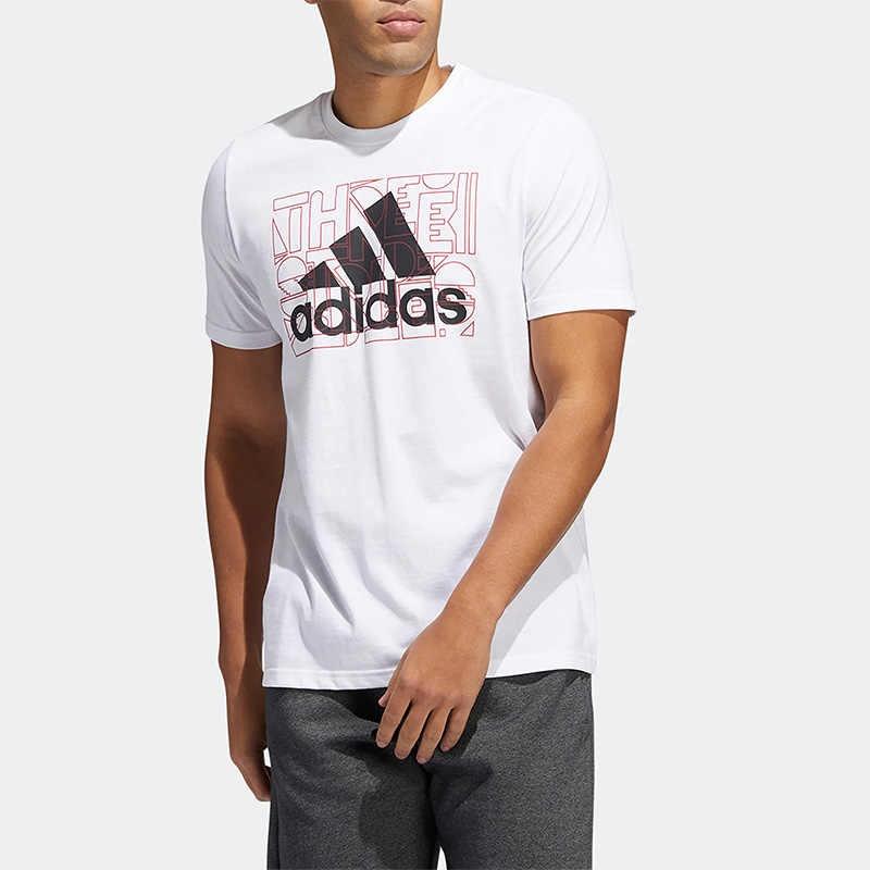 Adidas T Shirts Men's White Crew Neck Moderate Straight Fit HE4817