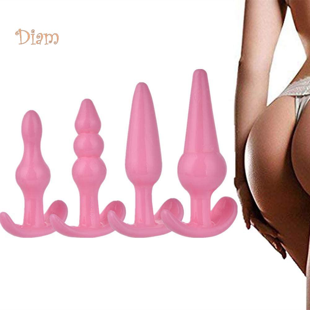 lollipops 4Pcs T-Bar Base Butt Anal Plug Massager Couple Flirting Masturbation Sex Toy