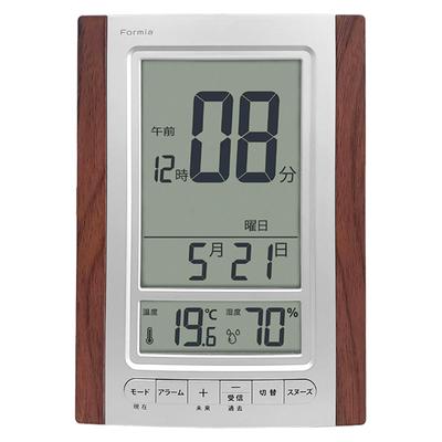 Formia Wecker Holz Tägliche Temperatur und Luftfeuchtigkeit Datum Digitalanzeige für Tischplatte oder von Hodogaya Electronics Funkgesteuerte Uhr, Groß,