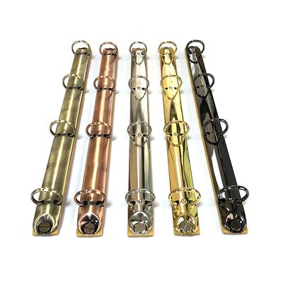 A4 Metal Ring Binder Clips with Bamboo Back Panel 4 Detachable Buckle Loose-leaf Binding Strip for Data Book Album Notebook