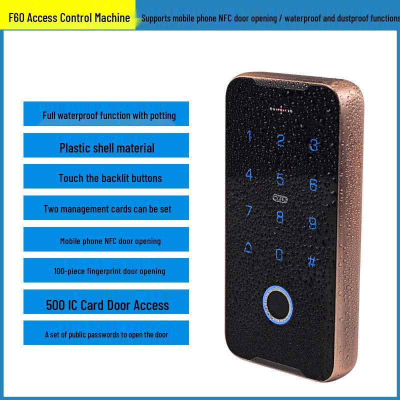 All-in-One Waterproof Fingerprint Access Control System with Password and Card Swipe