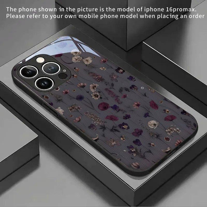 

Закаленное стекло с ретро-цветочным узором для iPhone 17 16 15 14 13 12 11 Pro Max 17 Air 7 8 Plus XS X XR, противоударный чехол iPhone 13