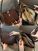 2025 Retro Fashion Genuine Leather Women's Frosted Cowhide Shoulder Crossbody Saddle Bag