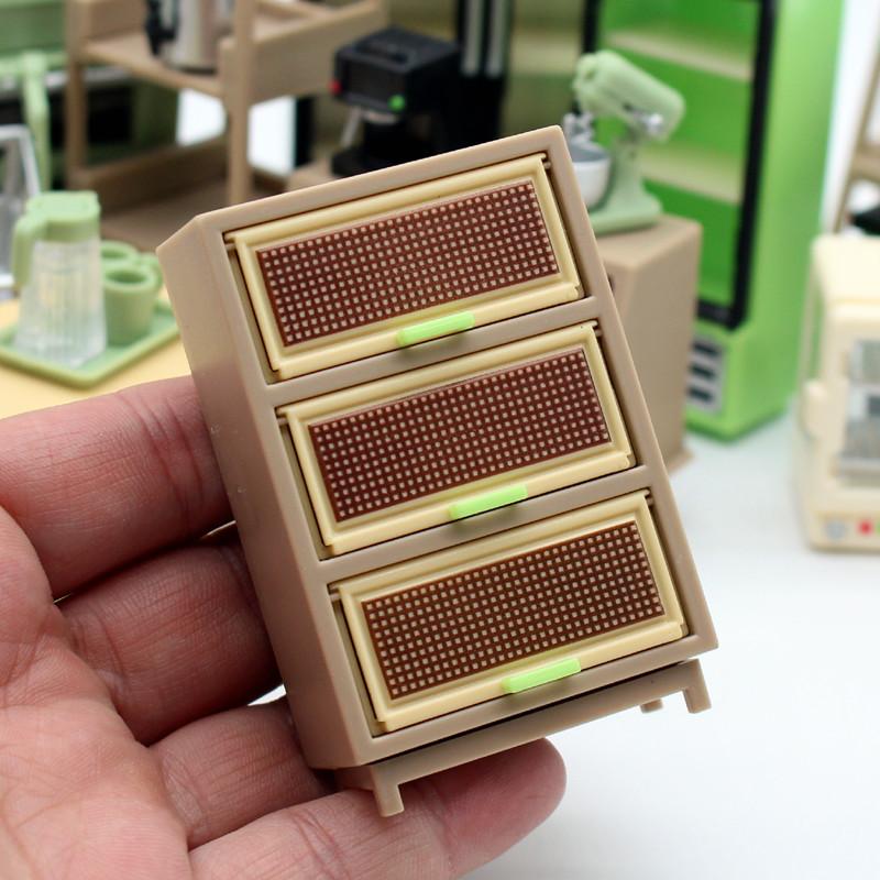 Miniature Living Room Scene Model DIY Drawer Dollhouse Furniture Grid Space Toy for Doll Pretend Play Mini Kitchen Accessories