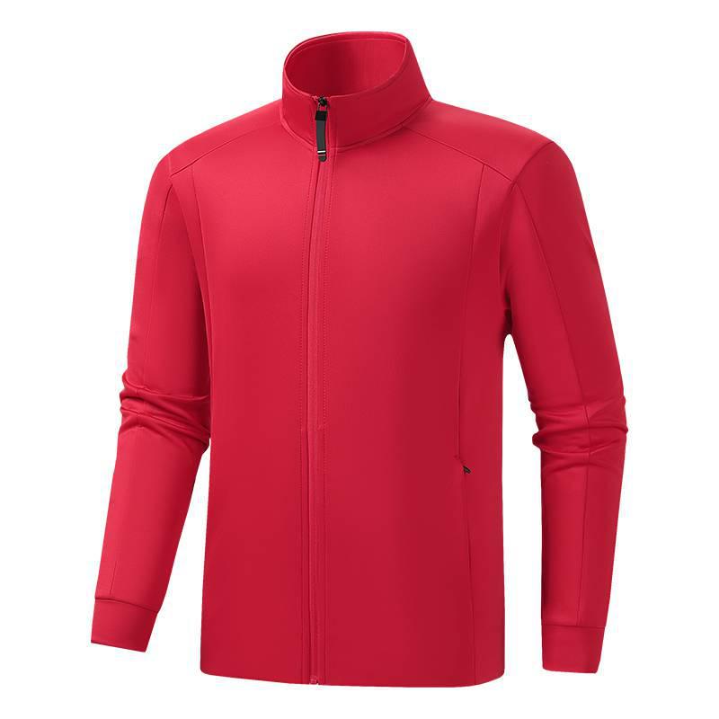 Unisex Stand Collar Zipper Hoodie - Long Sleeve Outdoor Sports Jacket for Autumn/Winter Martial Arts Coaching.